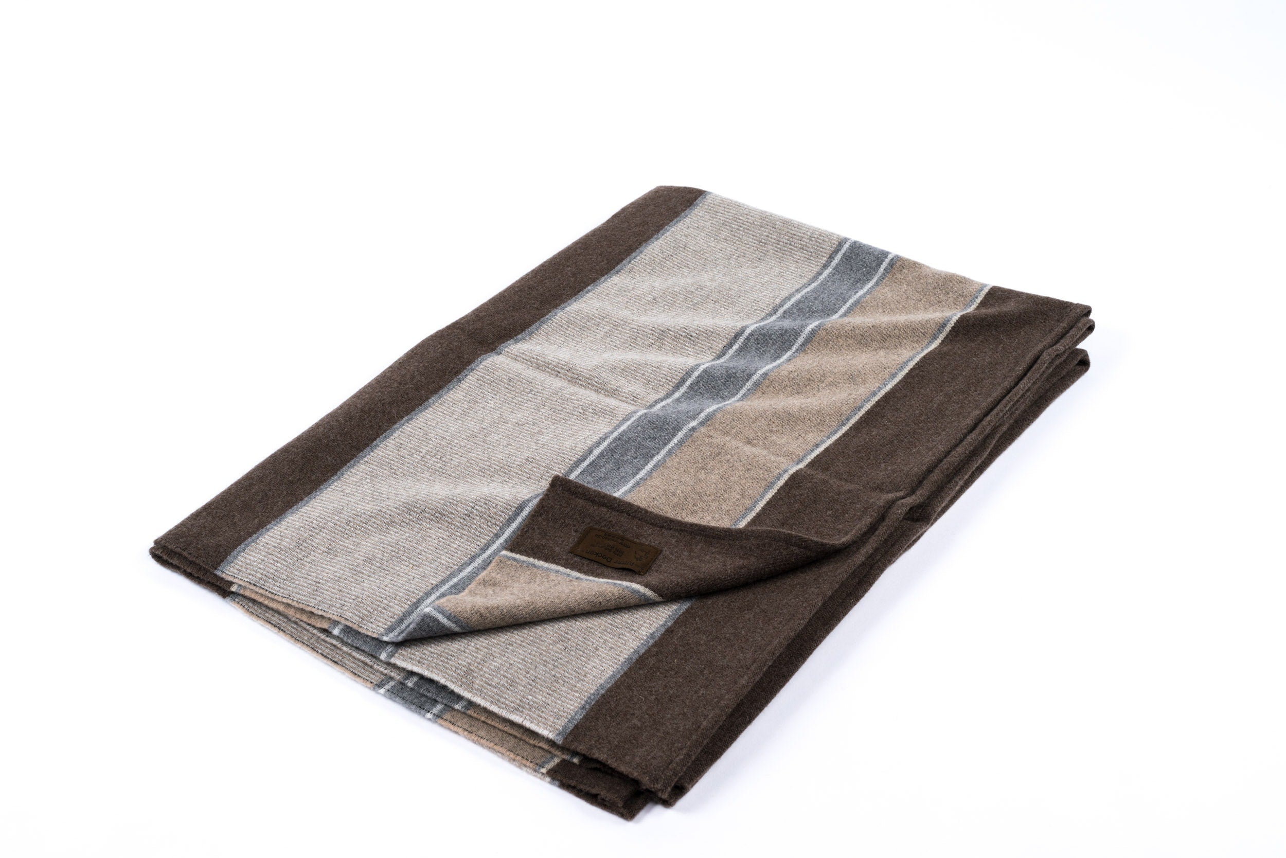 Bergamo Schurwollplaid beige, grau, braun gestreift