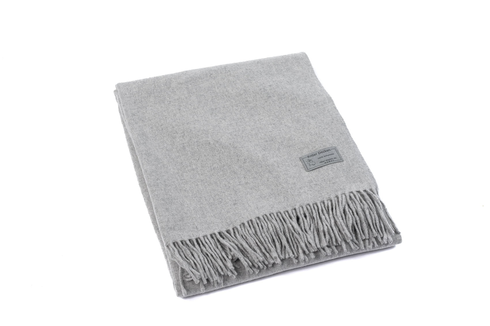 Gefaltetes Luzern Schurwollplaid grau meliert