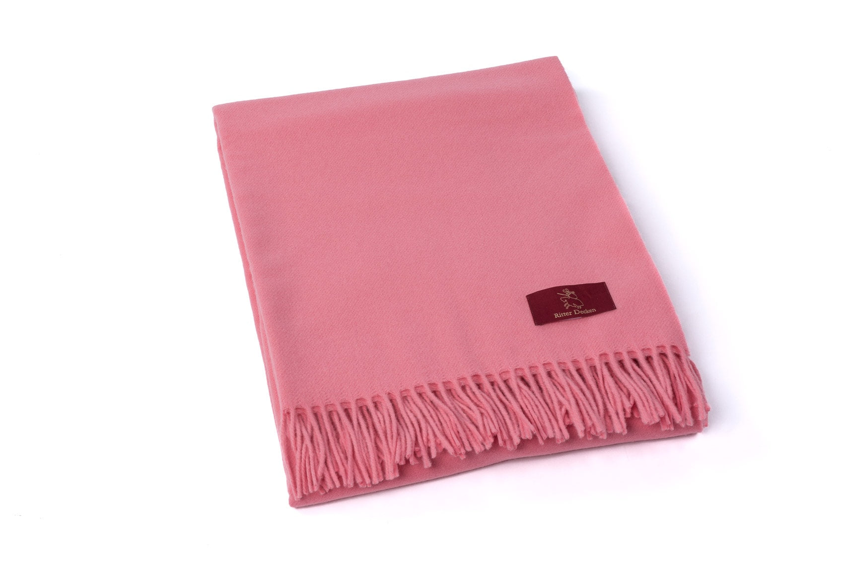 Gefaltetes Luzern Schurwollplaid in altrosa