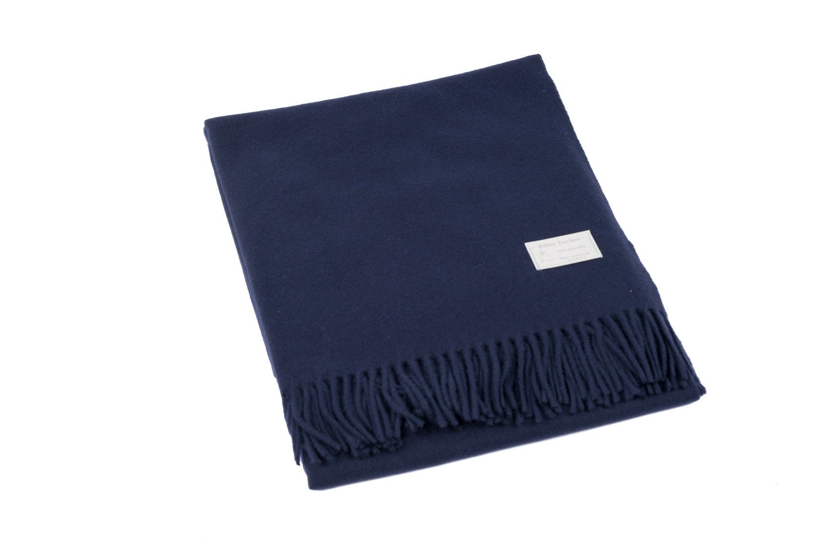 Gefaltetes Luzern Schurwollplaid in dunkelblau