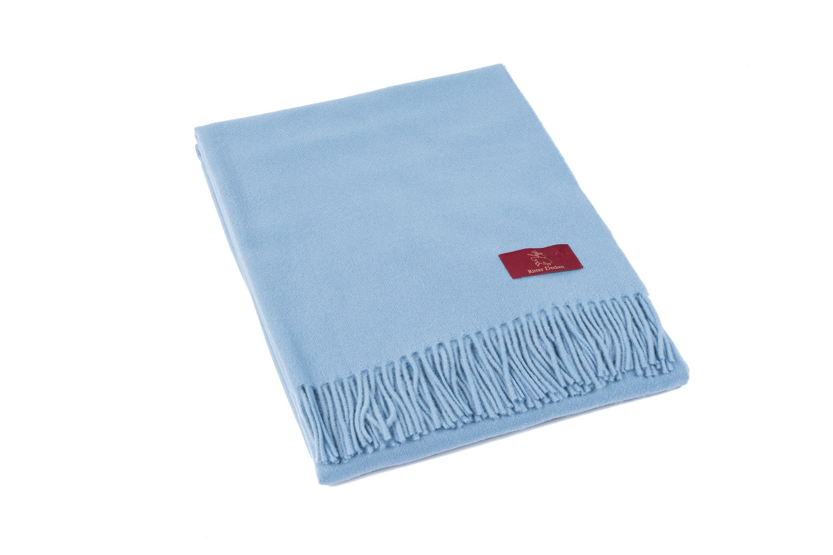 Gefaltetes Luzern Schurwollplaid in hellblau