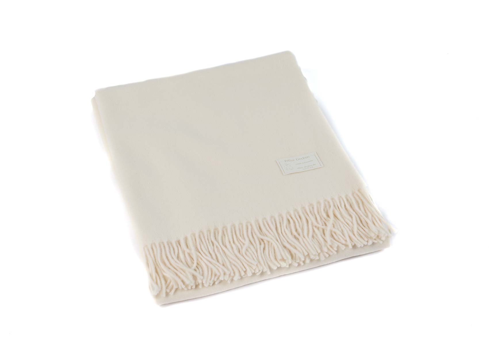 Gefaltetes Luzern Schurwollplaid in weiß