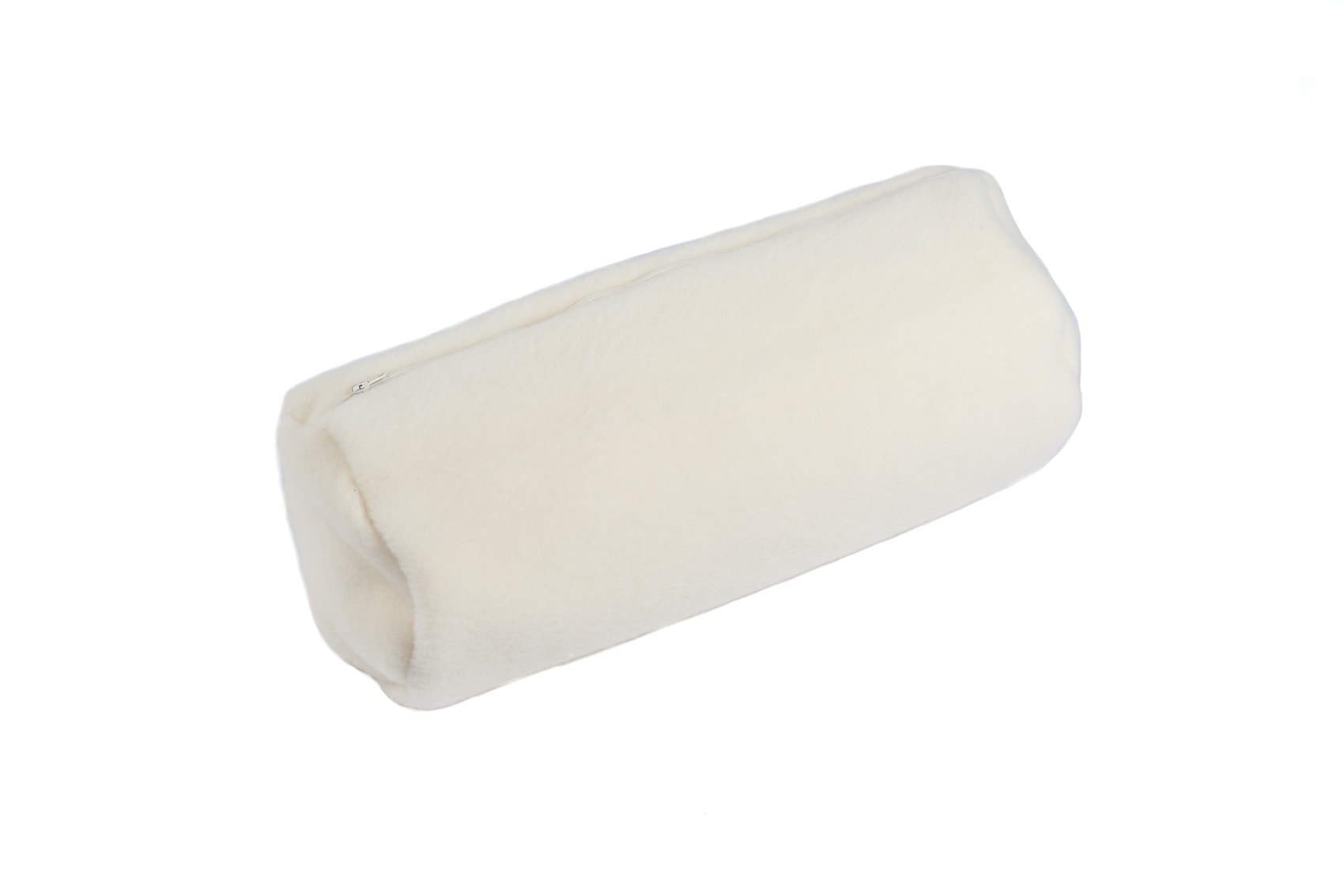 Nackenrollenbezug Schurwolle in naturweiß