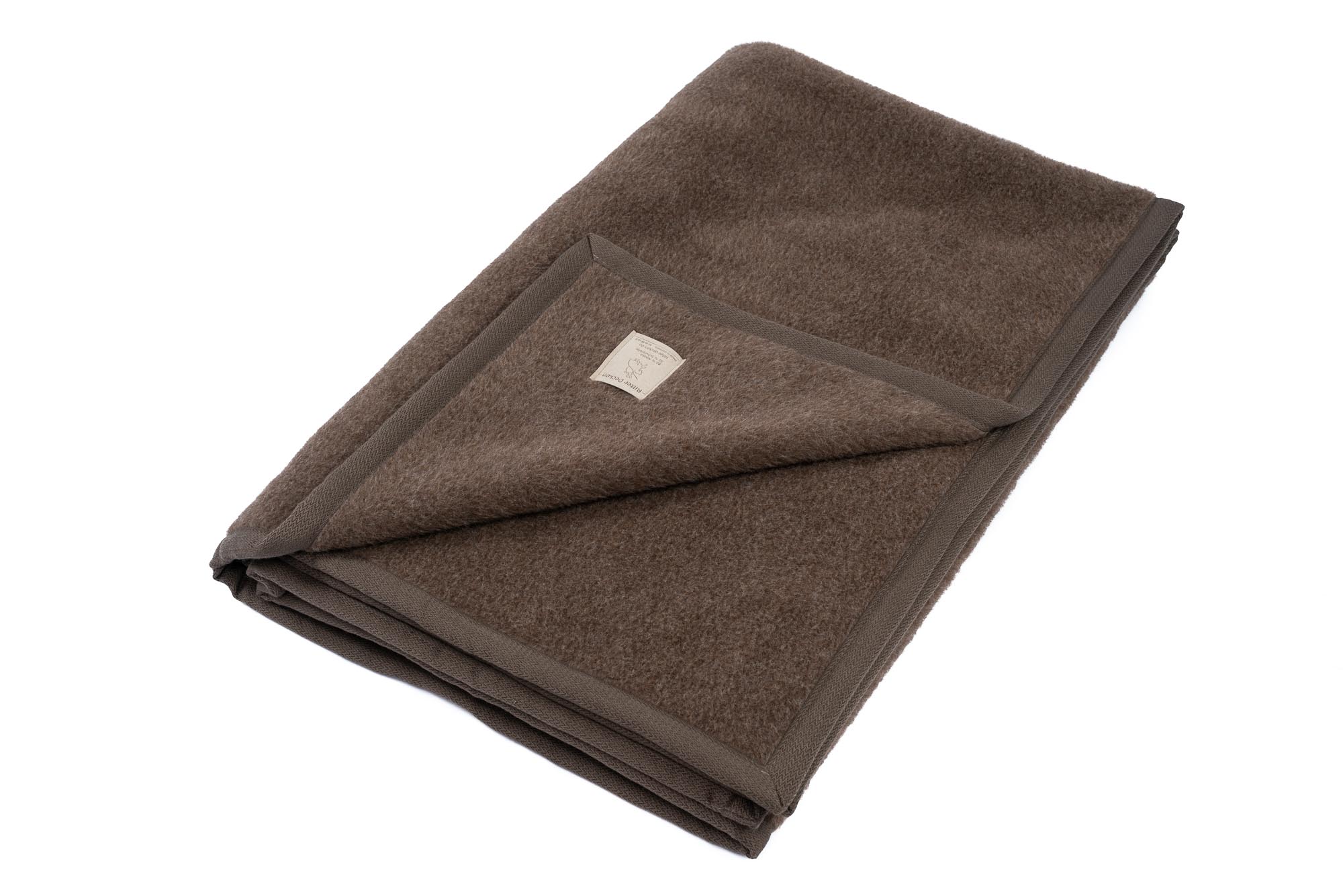 Gefaltete Perulama Alpakadecke in dunkelbraun meliert