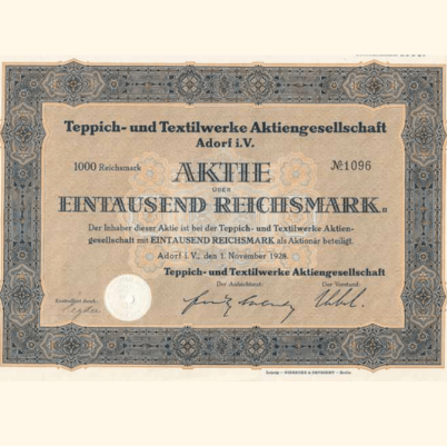 Abbildung der Aktie von Adoros