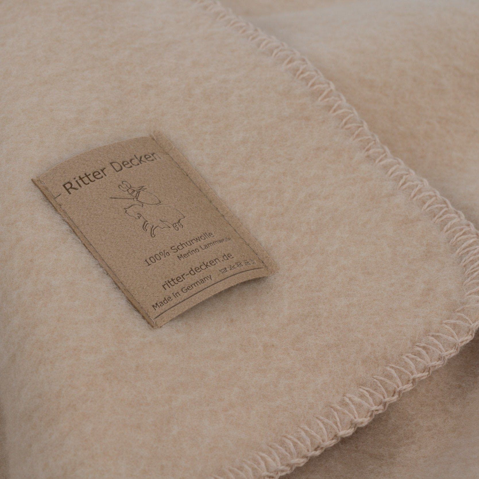 Karlsbad creme Detailfoto Wolldecke Ritter Decken