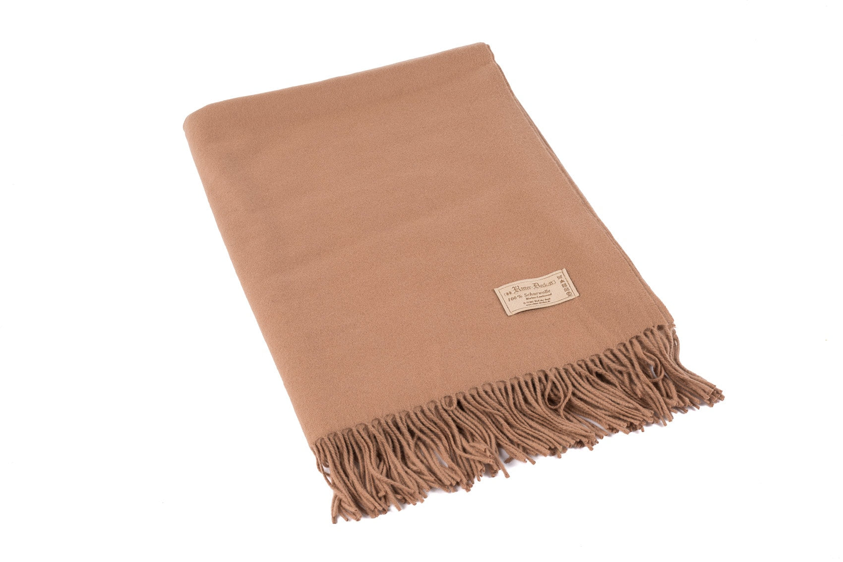 Carmen Schurwollplaid kamel braun 1