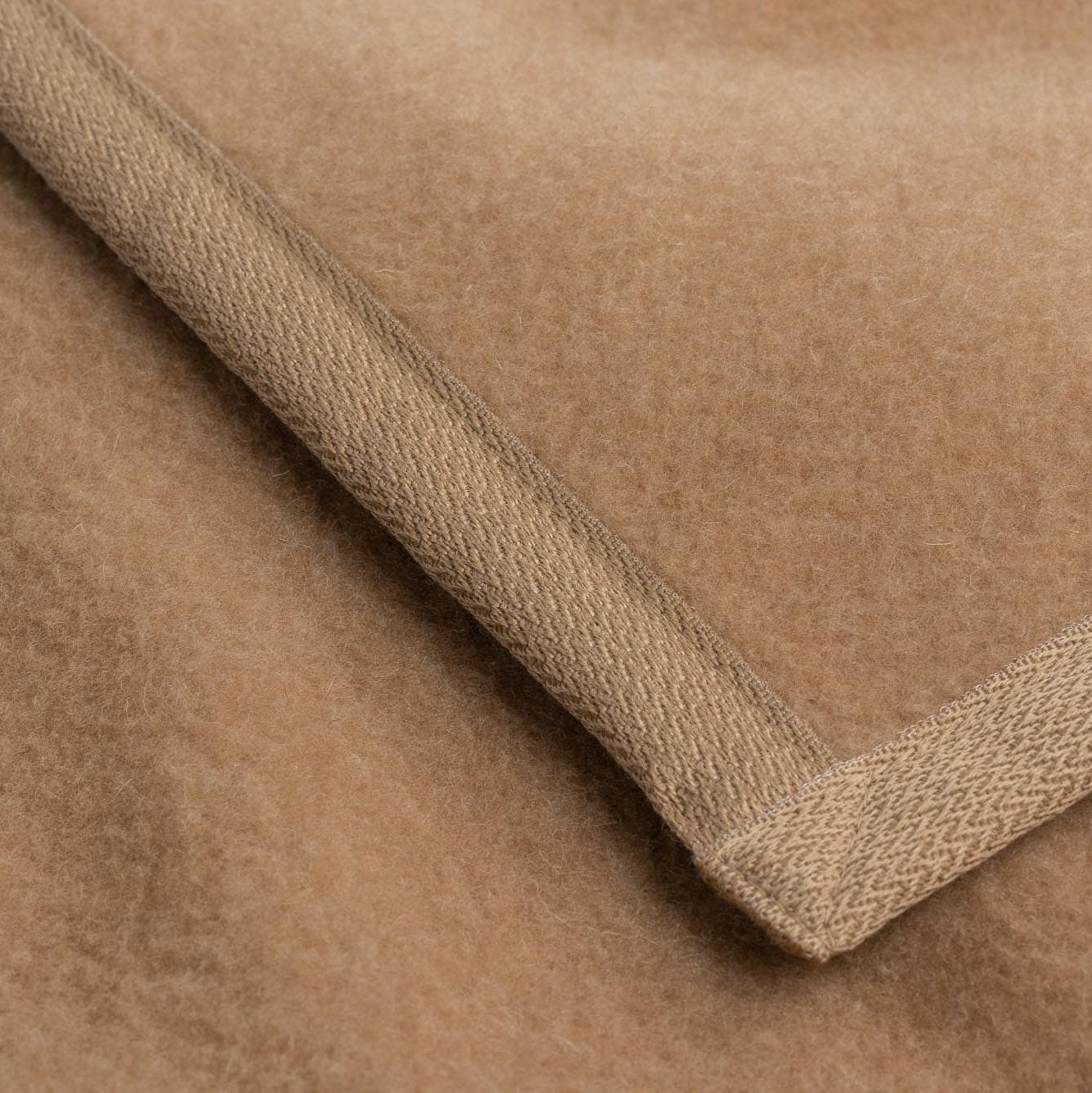Cashmera Kaschmirdecke kamel Detailaufnahme Strukurband