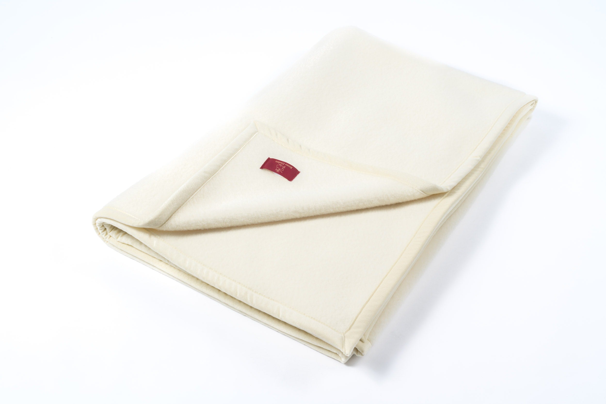 Gefaltete Lanawash Schurwolldecke in weiß