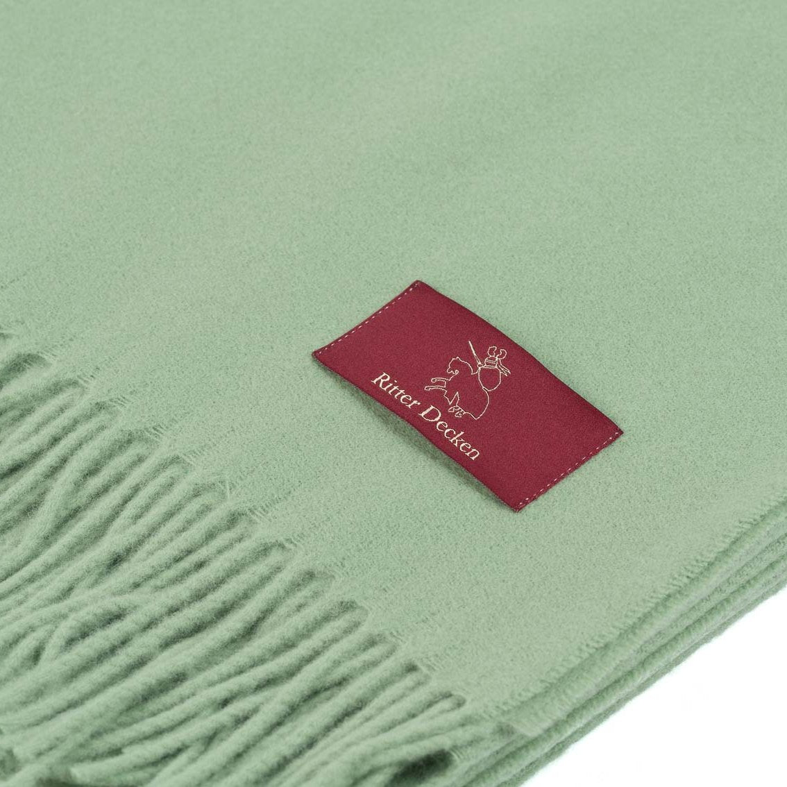 Luzern Schurwollplaid in hellgrün in Detail