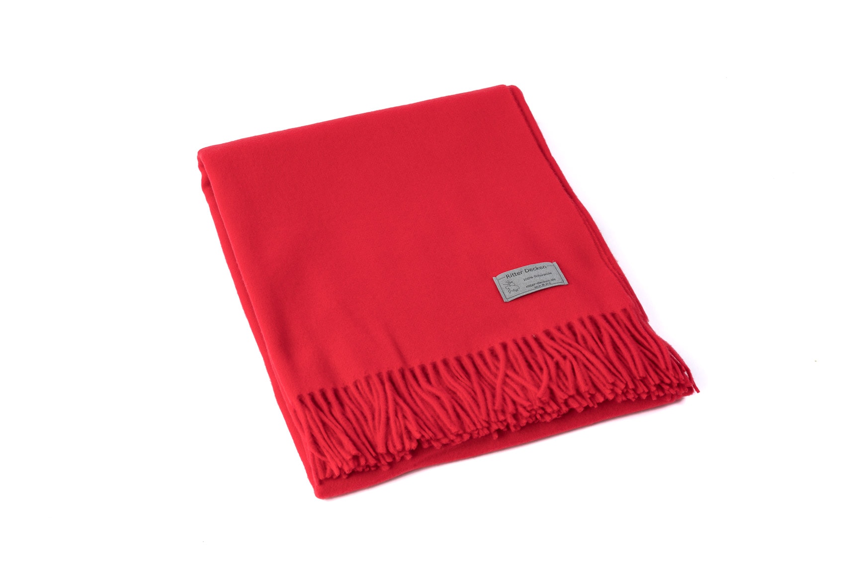 Gefaltetes Luzern Schurwollplaid in rot