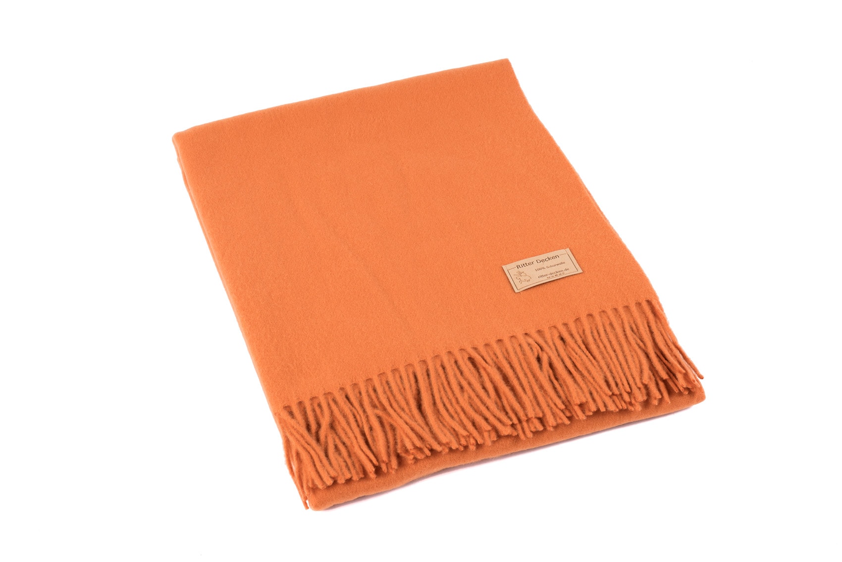 Gefaltetes Luzern Schurwollplaid in terra