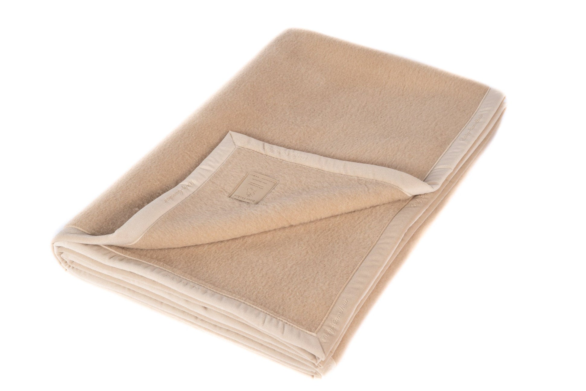 Gefaltete Maharani Kamelhaardecke in creme