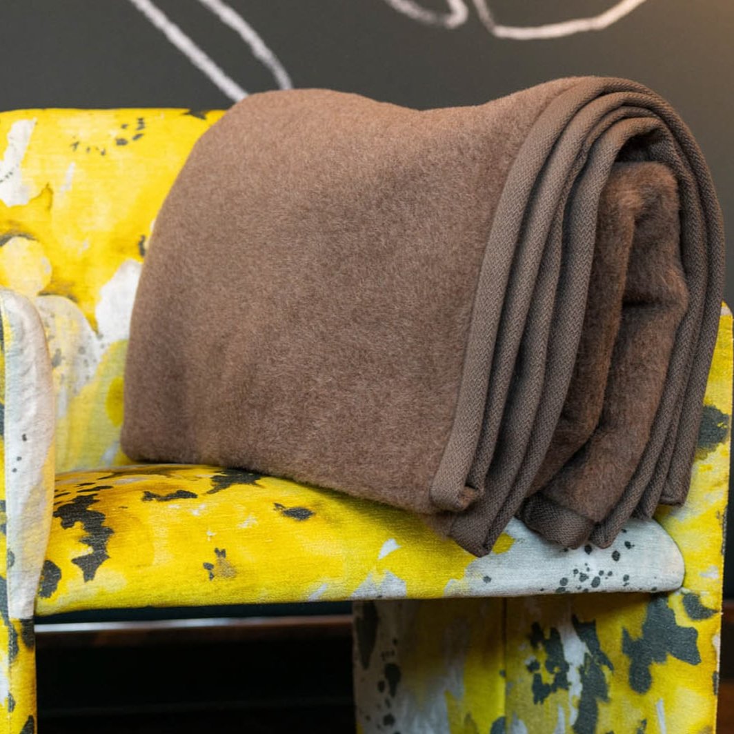 Gefaltete Alpaka Decke Perulama dunkelbraun Ritter Decken