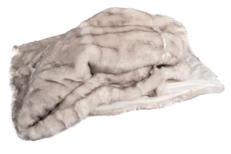 Ritter Decken Polar Fuchs weiss-grau melierte Felldecke