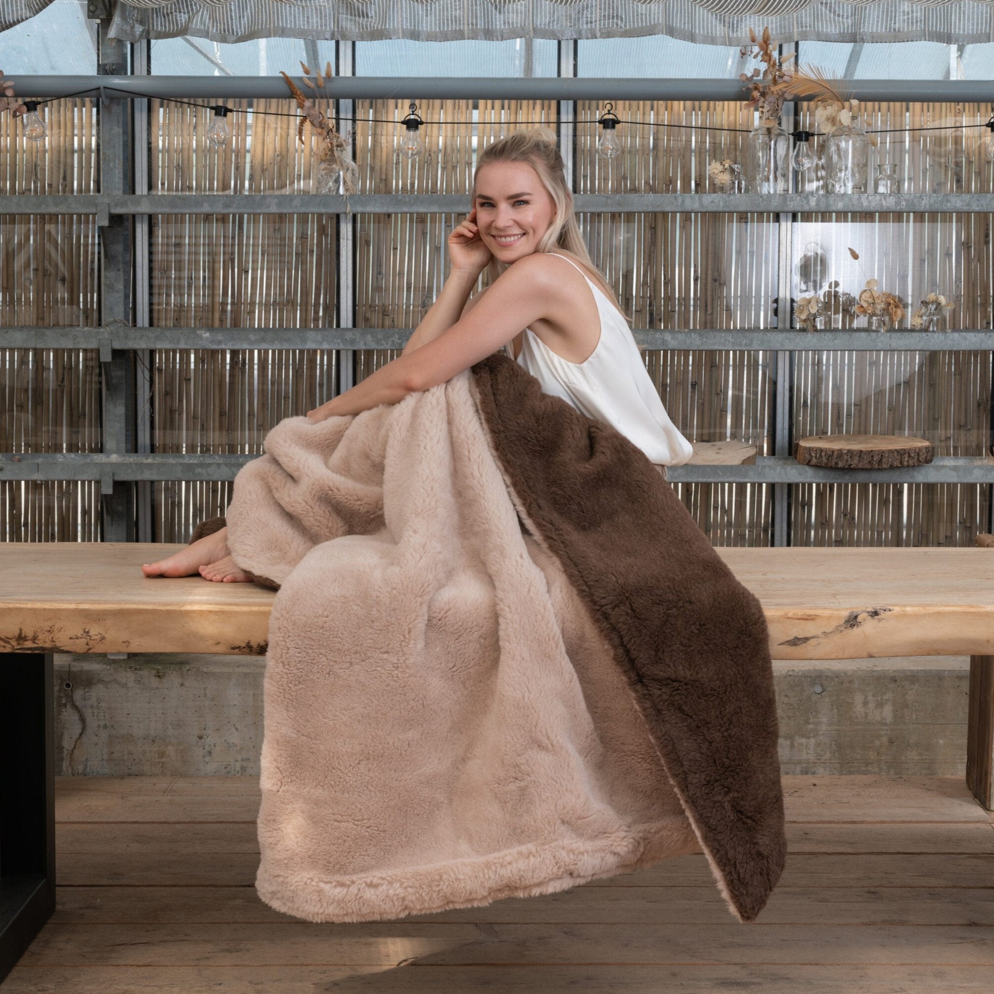 Ritter Decken La Paz Alpaka Webpelzdecke Kaufen Braun Beige 230 7200