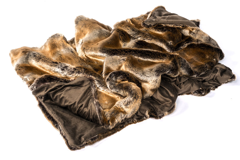 Ritter Decken Zobel Webpelzdecke braun-gold meliert